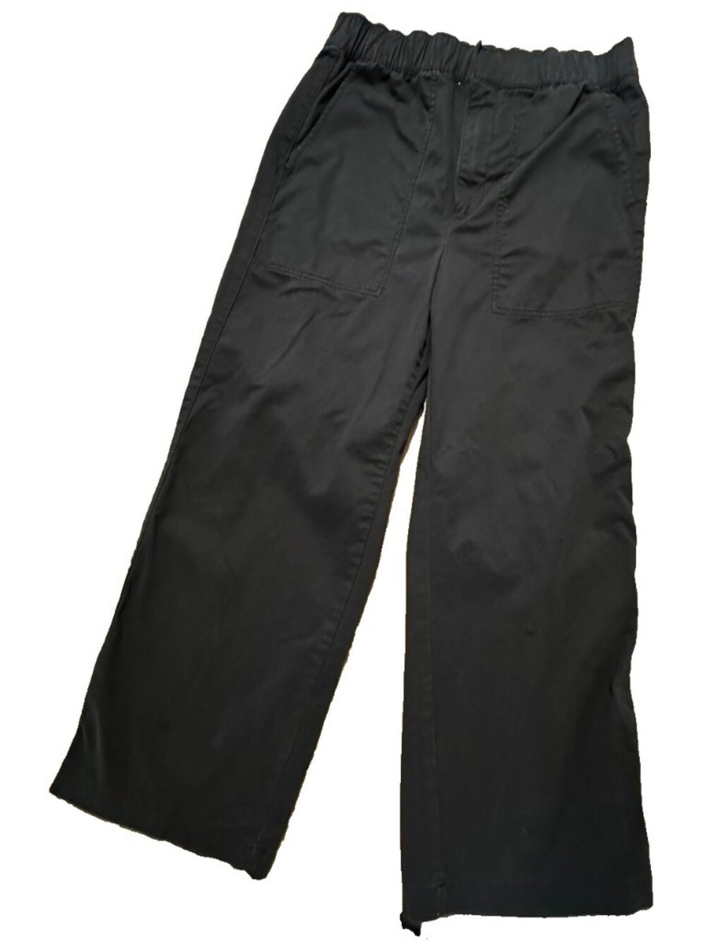Gap Easy Wide Leg High Rise Khakis Trouser Pants Office Pockets Black Minimalist